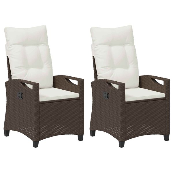 vidaXL Градински стол 2 pcs Кафяв и Кремав 56 x 60 x 112 см