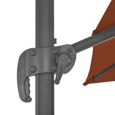vidaXL Градински чадър чупещо рамо алуминиев прът теракота 400x300 см