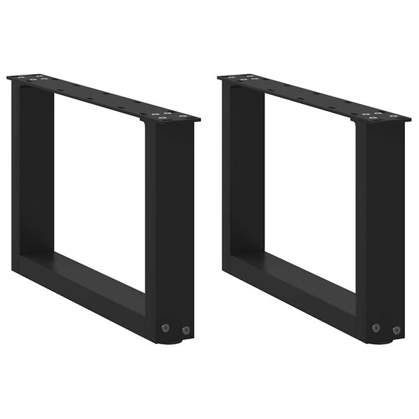 vidaXL Крака за масичка за кафе, U-образни, 2 бр., черни, 50 x (30-31) см, стомана
