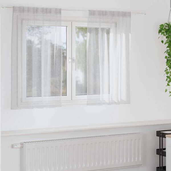 vidaXL Перде от воал С завеси 2 pcs Светлосиво 140 x 140 cm Полиестер