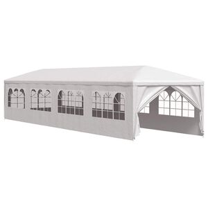 vidaXL Градинска шатра, 3x12 м, бяла