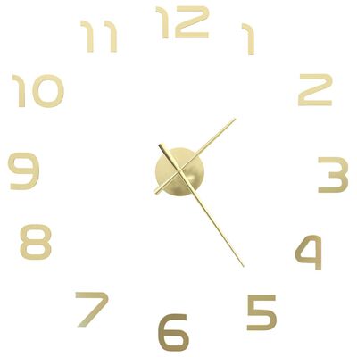 vidaXL 3D стенен часовник, модерен дизайн, 100 см, XXL, златист