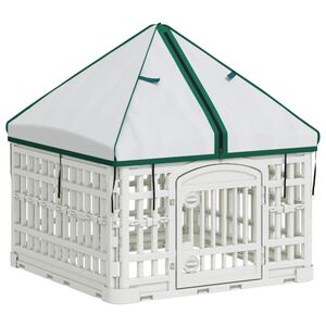 vidaXL 4 панелна клетка за кучета с покрив 60 x 60 x 82 см Пластмаса