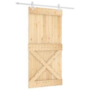 vidaXL Преплъзваща се врата 100 x 210 cm Естествено и бяло