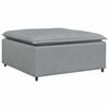 vidaXL Модулен диван с табуретка, светлосив, 100x100x48 см