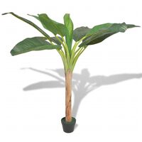 vidaXL Изкуствено растение банан със саксия, 150 см, зелено