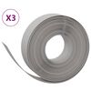 vidaXL Градински кантове, 3 бр, сиви, 10 м, 15 см, полиетилен