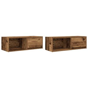 vidaXL ТВ шкафове 2 бр Старо дърво 80x31x25,5 см инженерно дърво