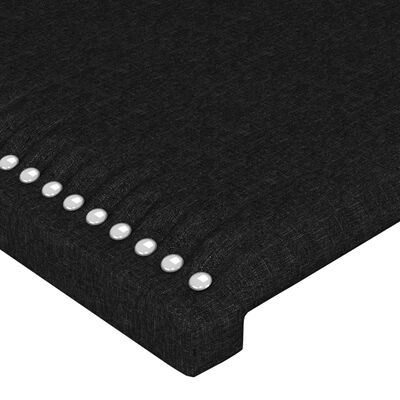 vidaXL Горна табла за легло с уши, черна, 93x16x118/128 см, плат