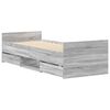 vidaXL Рамка за легло с горна и долна табла, сив сонома, 100x200 см