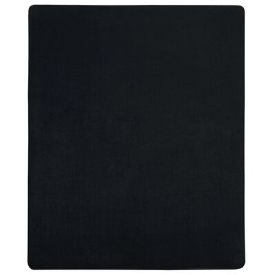 vidaXL Чаршаф с ластик, черен, 100x200 см, памук