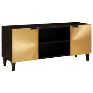 vidaXL ТВ шкаф Черен и златен 105 x 33 x 46 см Инженерна дървесина