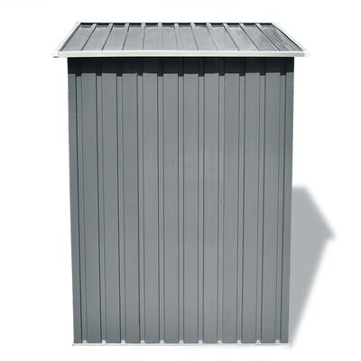 vidaXL Градинска барака за съхранение, сива, метал, 204x132x186 см