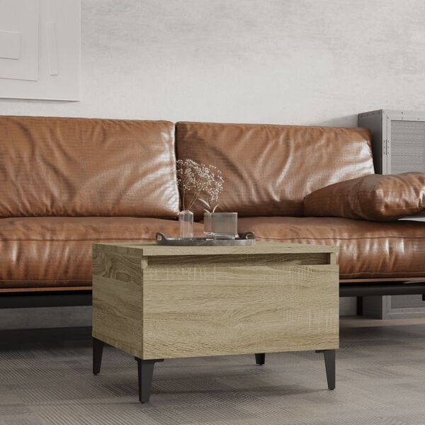 vidaXL Странична маса, Дъб сонома, 50x46x35 см, инженерно дърво