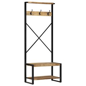 vidaXLS Закачалка за дрехи 80x40x190 cm Масивна груба дървесина Манго
