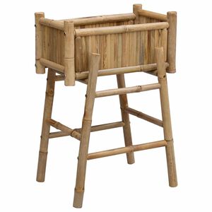 vidaXL Градински сандък с държач Естествен 50 x 38 x 74 см Бамбук
