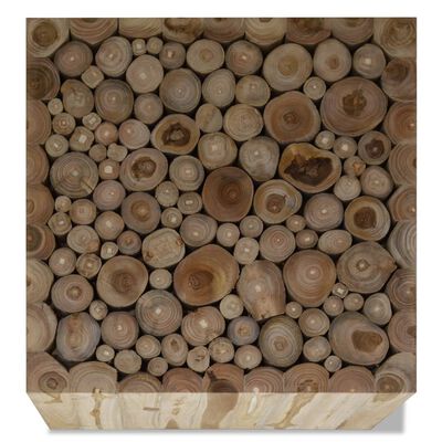 vidaXL Маса за кафе, натурална тикова дървесина, 50x50x35 см