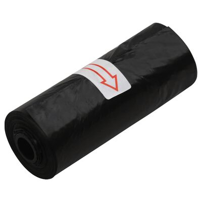 vidaXL Торбички за кучешки изпражнения 750 бр черни 30x20 см PE