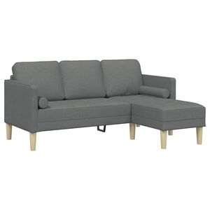 vidaXL Комплект дивани Тъмен сив 173 x 131 x 67 см Полиестер