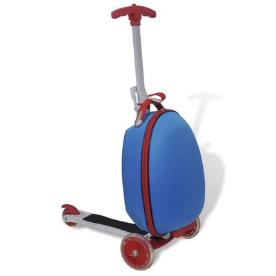 vidaXL Скутер за деца с куфарче за багаж, син