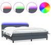 vidaXL Боксспринг легло с матрак и LED, тъмносиво, 180x210 см, кадифе