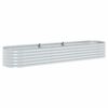 vidaXL Градинска висока леха 320x80x44 см поцинкована стомана сребро
