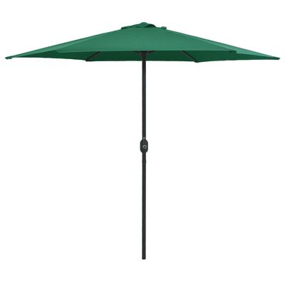 vidaXL Градински чадър с алуминиев прът, 270x246 см, зелен