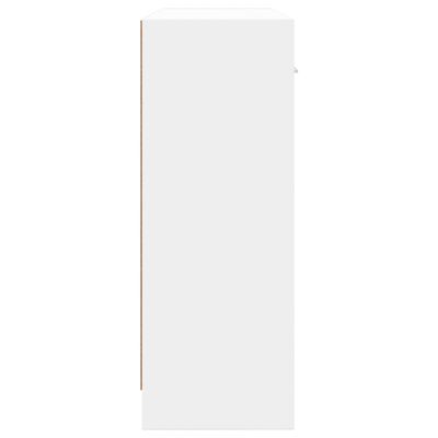 vidaXL Сайдборд, бял, 91x28x75 см, инженерно дърво