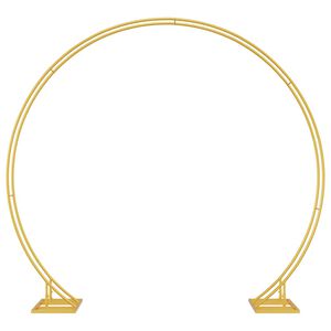 vidaXL Двойна сватбена арка Златист 220 x 45 x 200 см Стомана