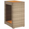 vidaXL Градинска маса с дървен плот бежова 60x40x75 см полиратан