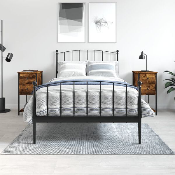 vidaXL Нощни шкафчета, 2 бр, опушен дъб, 32x42x70 см, инженерно дърво