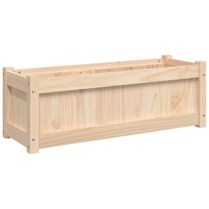 vidaXL Градински сандък, 90x31x31 см, борово дърво масив