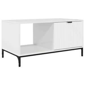 vidaXL Масичка за кафе Лъскаво бяло 90 x 49 x 46 см