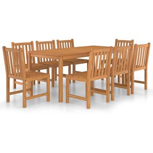 vidaXL Градински комплект за хранене, 9 части, 180x90 см, масивно тиково дърво