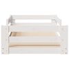 vidaXL Рамка за легло без матрак, бял, 100x200 см, бор масив