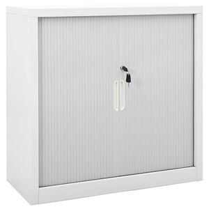 vidaXL Шкаф с плъзгаща врата, сив, 90x40x90 см, стомана