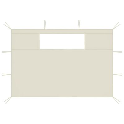vidaXL Стени за шатри с прозорци, 2 бр, кремави