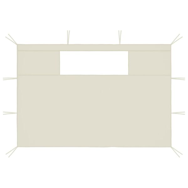 vidaXL Стени за шатри с прозорци, 2 бр, кремави