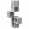 vidaXL Стенен ъглов рафт Бетонно сиво 48 x 48 x 120 см