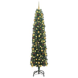 vidaXL С изкуствено коледно дърво с 300 LED светодиода Зелен 180 cm
