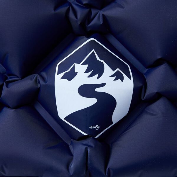 vidaXL Надуваем дюшек за къмпинг с възглавница за 1 човек нейви син