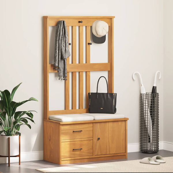 vidaXLL Дърво за антре SANDNES 87x40x159,5 cm масивна дървесина бор