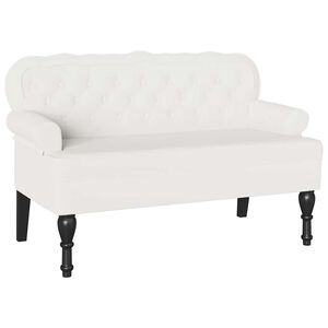 vidaXL Пейка Честърфилд Бяло 119,5 x 64,5 x 75 см Изкуствена