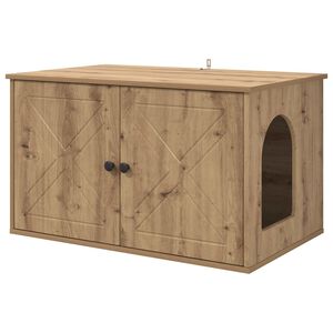vidaXL Къща за котки Дъб артизан 85 x 55 x 50,5 см Инженерна дървесина