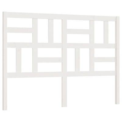 vidaXL Горна табла за легло, бяла, 126x4x104 см, бор масив