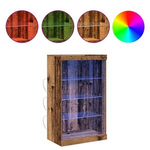 vidaXL LED конзолна маса Старо дърво 60,5 x 37 x 100 см