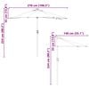 vidaXL Градински парасол Пясък 294 x 150 x 223 см Полиестер и стомана
