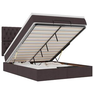 vidaXL Османско легло с матрак Тъмно кафяво 140x190 cm Плат