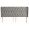 vidaXL Горна табла за легло с уши,светлосива, 203x23x118/128 см кадифе