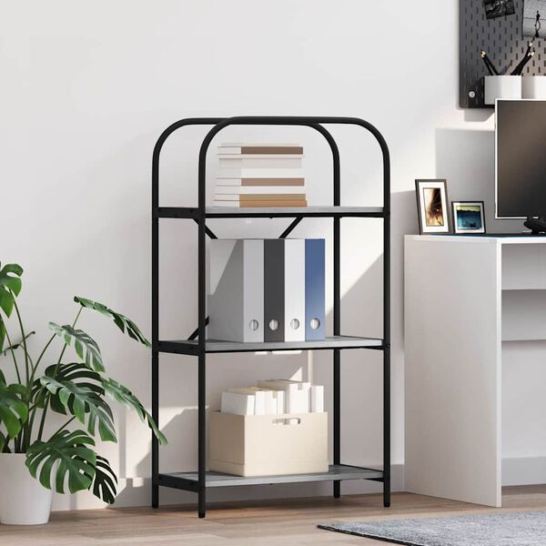 vidaXL Рафт за книги Сив Сонома 60 x 30 x 109 см Инженерно дърво